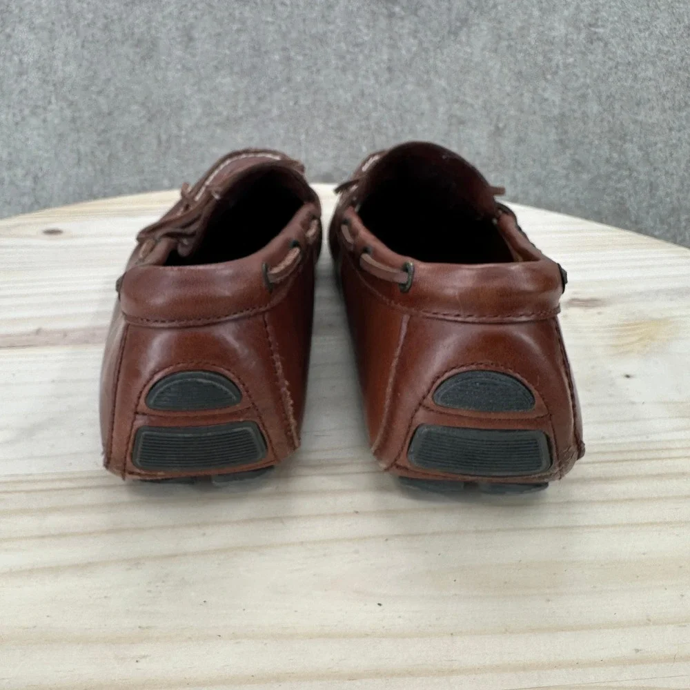 J.Crew Driving Shoes Mens 8.5 Brown Leather Moc Toe Loafers 55744